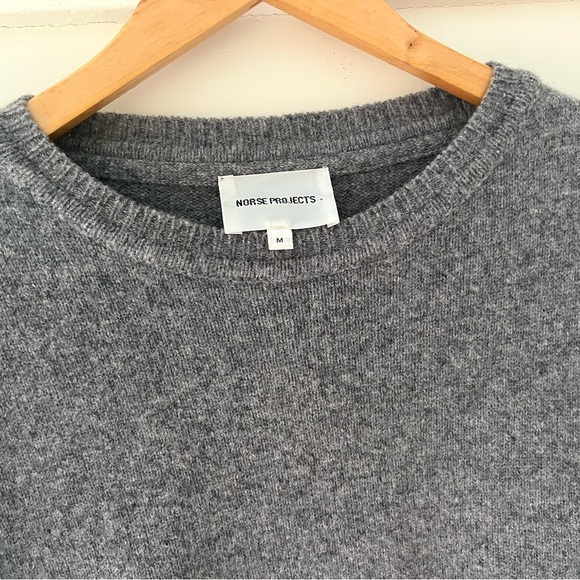 Norse Projects Sigfred Lambswool Crew Sweater Grey Medium - Picture 10 of 12
